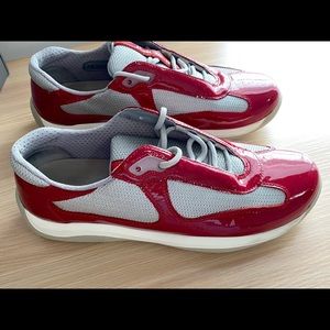 SOLD** -- PRADA Sneakers Patent Leather CHERRY RED